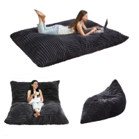 Coussin de sol géant convertible 3-en-1 avec housse lavable en machine, canapé rectangulaire de luxe décontracté à haute densité, fauteuils poufs