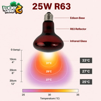LuckyHerp Lampe chauffante en verre rouge pour reptiles 25W pour amphibiens et reptiles