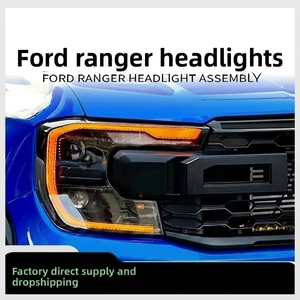 Phares LED fumés noirs pour Ford Ranger T9 <span class=keywords><strong>2023</strong></span>+ style Raptor avec feux de jour (DRL) séquentiels, projecteurs, Plug and Play - Product Image 3