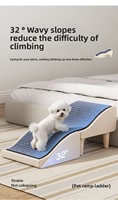 Wellenförmige Haustiertreppe, geeignet für kleine Hunde und ältere Hunde, zur Verwendung auf Betten und Sofas; einfach zu zerlegen und zu reinigen; Haustierrampe.
