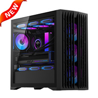 Caja de computadora SAMA PC de vidrio templado ATX CPU Gaming Gabinete de PC de escritorio Chasis de computadora con pantalla