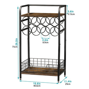 Fabricante directo, estante de copa de vino de pared de un solo lado multifuncional, Panel de madera para el hogar, gabinete de vino, muebles para el hogar - Product Image 3