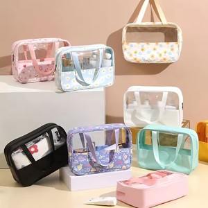 Bolsa de cosméticos transparente con estampado, impermeable, portátil, de gran capacidad, para baño, viaje, 1 ud. - Product Image 1