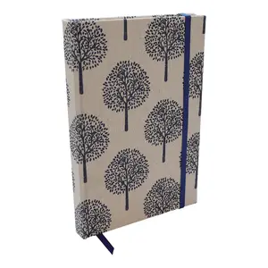 Couverture en tissu arbres légers A5 cahier avec bande élastique imprimé toile journal bloc-notes jotter