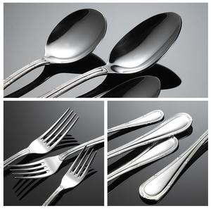 Cuchillo de alta calidad, tenedor, cuchara, juego de cubiertos, pulido de espejo, cubiertos de acero inoxidable 304, cubiertos de lujo para boda real - Product Image 4