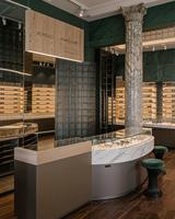 Plancher en bois MDF lumière LED lunettes lunettes lunettes affichage lunettes de soleil présentoir optique boutique Design d'intérieur