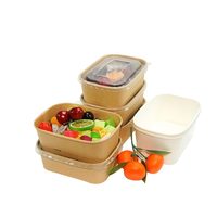 Bol rectangulaire à emporter anti-fuite avec couvercle pour salade, pâtes, riz et repas préparés