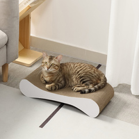 Griffoir pour chat en carton ondulé durable, forme d'os, avec motifs personnalisés et design mignon, vente en gros