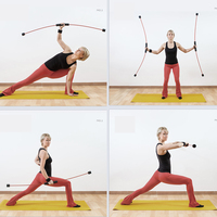 Barre de fitness vibrante portable en fibre de verre et caoutchouc de 1,6 m, écologique, pour yoga et exercices
