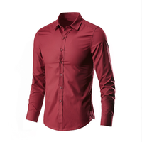 S-QFZ3224 - Kemeja Pria Berlengan, Kemeja Katun Murni, Kemeja Oxford Pria Warna Solid Terbaru, Kemeja Paul Bordir Bisnis