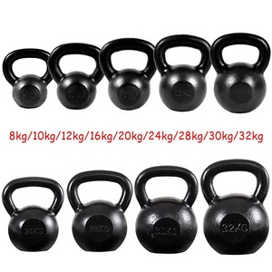 Hot Sale Professional Quality Custom Logo Stoving Varnish Black Fitness Training <strong>10kg</strong> Sport Cast Iron <strong>Kettlebell</strong> - Product Image 5