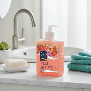 Jabón Líquido para Manos AquaVera 500ml, Aroma Coral Suave, para Adultos, Seguro para Todo Tipo de Piel, Certificado ISO/GMP, Ingredientes Químicos a Base de Agua - Product Image 3