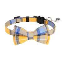 Lot de 16 colliers à carreaux pour chat avec nœud papillon, boucle de sécurité détachable, clochette et réglables pour chatons et chiots - Vente en gros