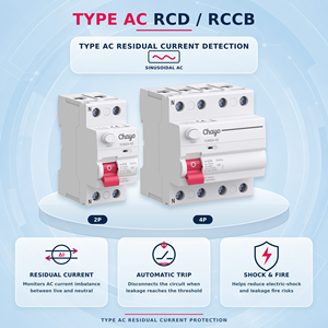 Disjoncteur différentiel de type AC RCD 6kA, <span class=keywords><strong>30mA</strong></span> 40A <span class=keywords><strong>63A</strong></span> 230V/400V pour application résidentielle et commerciale, protection contre les fuites Chayo - Product Image 2