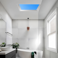 Moderne 600*600mm LED Panneau Lampes Nouveau Virtuel Sunlight Skylight App Dimmable Plafond à Distance pour Bureau Boutique Artificiel Naturel