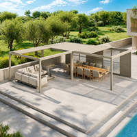 Pergola à toit rétractable et pliable, motorisée, en aluminium, imperméable, pour jardin extérieur, bord de piscine, vente en gros
