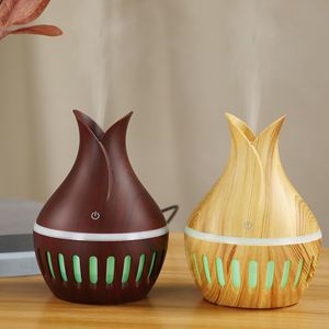 Venta caliente 2-en-1 Florero Humidificador decorativo Nano Spray Grano de madera Aceite esencial Difusor de fragancia Luz colorida para uso en automóvil - Product Image 5