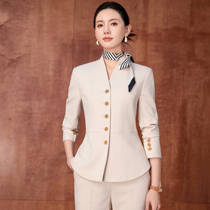 Women's Professional Suit <b>Set</b> Black Full Sleeve Anti-Wrinkle <b>Office</b> Lady Work Uniform Commuting To Work - Product Image 2