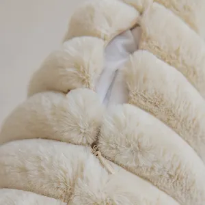 Innermor sarung bantal sofa bulu sintetis, sarung bantal modern bulu kelinci palsu Dekorasi Rumah halus lembut