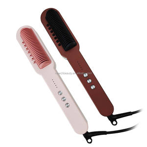 Gran oferta, plancha de pelo para el cuidado de la niebla de vapor, rizador de hierro plano de calentamiento rápido de cerámica, cepillo alisador de pelo múltiple - Product Image 1