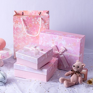 Newborn Baby Gift Box Set Corrugated Pink Kraft <b>Cardboard</b> Paper <b>Boxes</b> Sponge Liner <b>for</b> Kids Gift <b>Packing</b> - Product Image 3