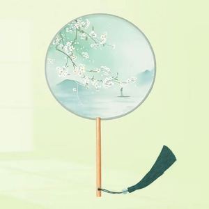 Abanico de Mano Portátil de Bambú con Diseño de Ángel Pintado, 21 cm de Diámetro, Personalizable para Regalos Empresariales, Brinda Comodidad y Estilo - Product Image 6