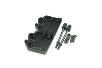 Couvercle de boîtier de connecteur de câble, prix d'usine personnalisé d-sub 9Pin 15/25/37/44/62 broches capuchon en plastique noir et gris dsub pour câble