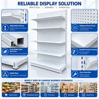 Étagère murale métallique robuste à panneau perforé simple face pour supermarché, gondole, présentoir de magasin d'alimentation, unité de présentation ajustable pour la vente au détail