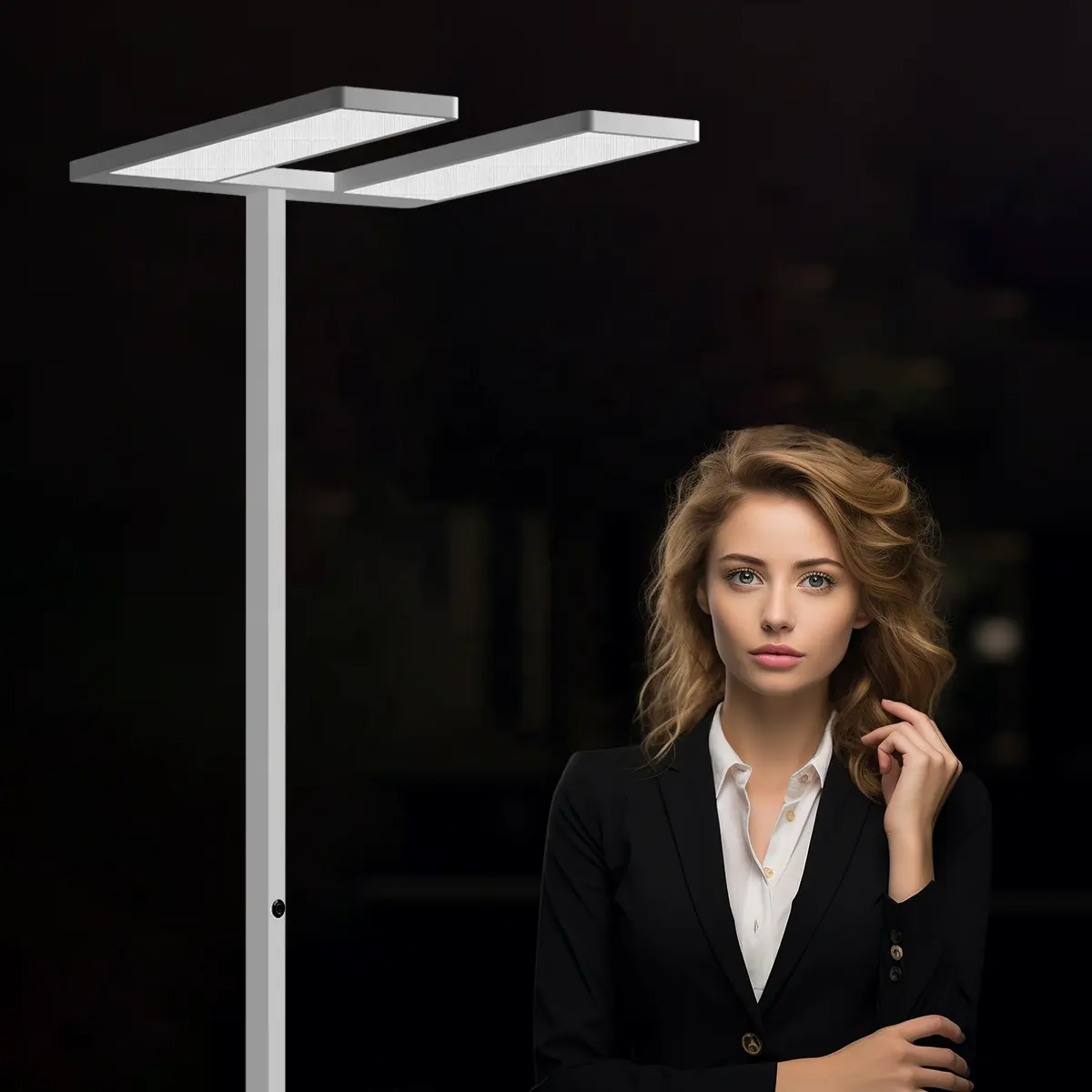 Gemini Serie Tweeling Led Vloer Licht Vrijstaand Design Armatuur Moderne Kantoorvloer Staande Lamp