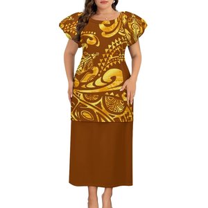 Colección de otoño, conjunto de dos piezas de diseño tradicional samoano polinesio personalizado, Mangas de burbuja de sésamo, estilo de moda <span class=keywords><strong>KPOP</strong></span> Natural - Product Image 2