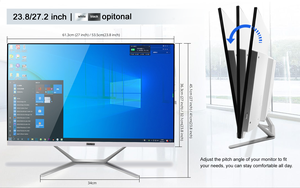 Hystou ऑल-इन-वन कोर i7 9700f डेस्कटॉप पीसी 23.8/27 इंच 4K Lcd डिस्प्ले ddr4 मेमोरी और समर्पित ग्राफिक्स कार्ड - Product Image 5