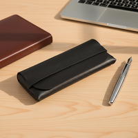 Étui portable rectangulaire en cuir souple avec cordon de serrage pour lunettes optiques, étuis à lunettes de soleil, étuis à lunettes, possibilité de personnaliser le logo