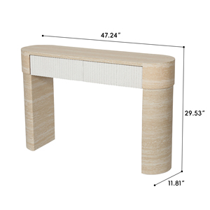 Contemporary Entryway Console <b>Table</b> with Two Hidden Drawers Solid Wood Easy Assembly for Hotel & Living Room Use - Product Image 6