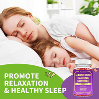 Compléments alimentaires en gommes au glycinate de magnésium végétalien à saveur naturelle de raisin avec L-théanine et vitamines B6/B12 pour le sommeil et la relaxation des enfants
