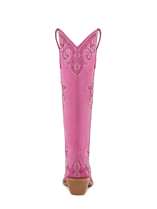 WETKISS Mujeres Cowgirl Outdoor Wear Photo Shoot Pink Rhinestone Frosted Rose Red Western <span class=keywords><strong>Botas</strong></span> hasta la rodilla - Product Image 4