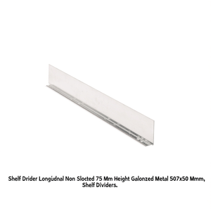 Separador de Estantes Fami Longitudinal Sin Ranuras, 75 mm de Altura, Metal Galvanizado, 507x50 mm - Product Image 3