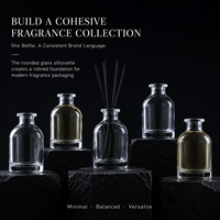 Bouteille en verre de luxe minimaliste de haute qualité 100 ml, flacon épais vide pour diffuseur à bâtonnets d'huiles essentielles et parfum de voiture