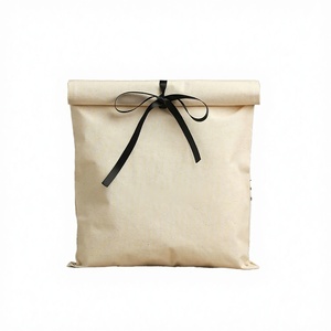 Sac à poussière en coton naturel réutilisable et écologique, portable, avec rabat, pour vêtements, logo personnalisé imprimé, sac d'emballage pour chaussures et robes, enveloppe en lin - Product Image 3