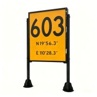 Panneau d'affichage pour aéroport avec coordonnées GPS, rétroéclairage LED haute luminosité, texte personnalisable, cadre rectangulaire en aluminium, boîte à lumière