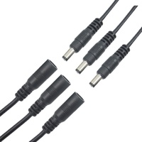 M12 2 Pin 5521/5525 DC Wanita Pria Arus lemah 5A adaptor DC Jack Universal tahan air Led konektor kawat