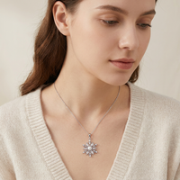 Pendentif élégant ZG en laiton avec perle d'eau douce et pierre précieuse marquise flocon de neige, bijou festif