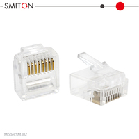 Konektor Plug Mini Pendek Cat5 Cat6 Rj45 8p8c 8pin untuk Kabel Jaringan Pipih