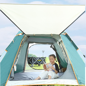 Attrezzatura per <span class=keywords><strong>Campeggio</strong></span> e Alpinismo <span class=keywords><strong>Tenda</strong></span> Verde Impermeabile a Quattro Stagioni con Apertura Automatica Rapida a Doppio Strato - Product Image 6