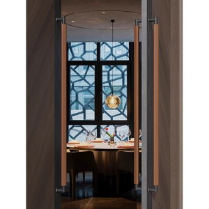Poignée de <span class=keywords><strong>porte</strong></span> minimaliste Wabi Sabi en bois massif, quincaillerie d'entrée en bois naturel pour hôtels, cafés, boutiques, portes coulissantes en verre à pousser et à tirer - Product Image 3