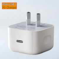 Cargador Rápido USB-C PD 3.0 de 40W con Enchufe Estadounidense y Adaptador de Pared Eléctrico Ignífugo para Teléfono Móvil 17 Pro Max, Carga de Alta Velocidad