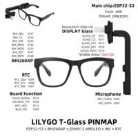 Lunettes AR LILYGO T-Glass ESP32-S3 avec module d'affichage AMOLED de 1,1 pouce BHl260AP, carte de développement WiFi à capteur intelligent auto-apprenant