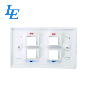 120-Type 4-Port RJ45 ABS Faceplate with Computer & Telephone Icon 86-Type Optional for Networking - Product Image 1