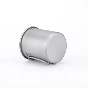Mug de camping léger en titane pur 220 ml, écologique, avec couvercle et poignée pliable, conception à paroi simple - Product Image 5