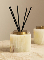 Bouteille de diffuseur de roseau carré en pierre de marbre naturel de luxe de vente chaude avec des boîtes d'emballage