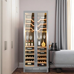 Réfrigérateur à vin électrique personnalisé en acier inoxydable, contrôle de température à zone unique, <span class=keywords><strong>porte</strong></span> vitrée, <span class=keywords><strong>encastrable</strong></span>/autonome - Product Image 1